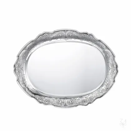 Zdjęcie Luksusowa owalna srebrna taca Poppy - Zaramella Argenti