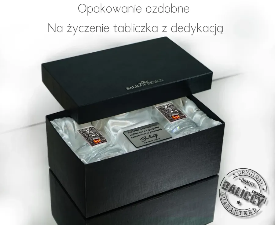 obrazek 6 Luksusowa szklanka do whisky z bursztynem - dla myśliwego 