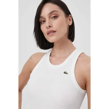 Zdjęcie Lacoste top bawełniany kolor beżowy