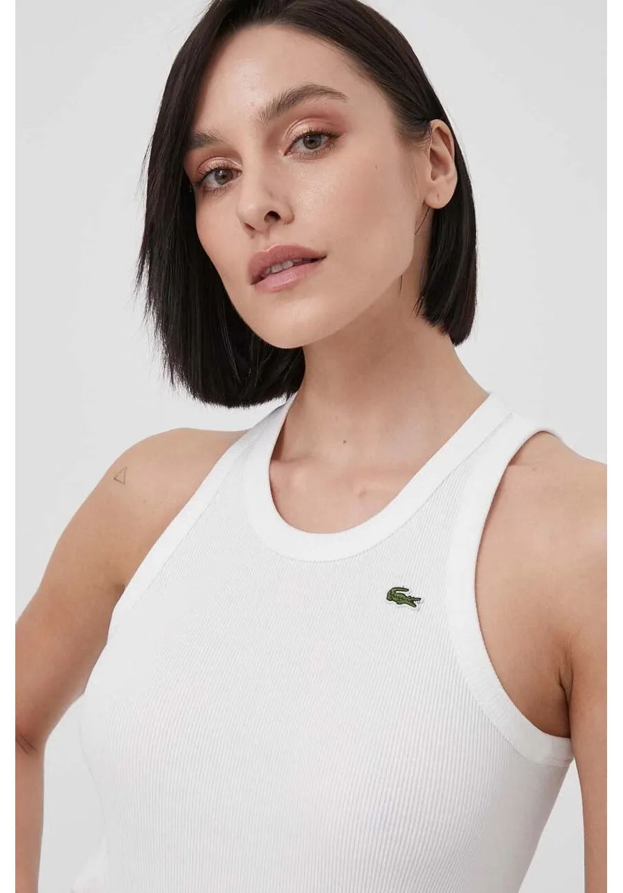 obrazek 1 Lacoste top bawełniany kolor beżowy
