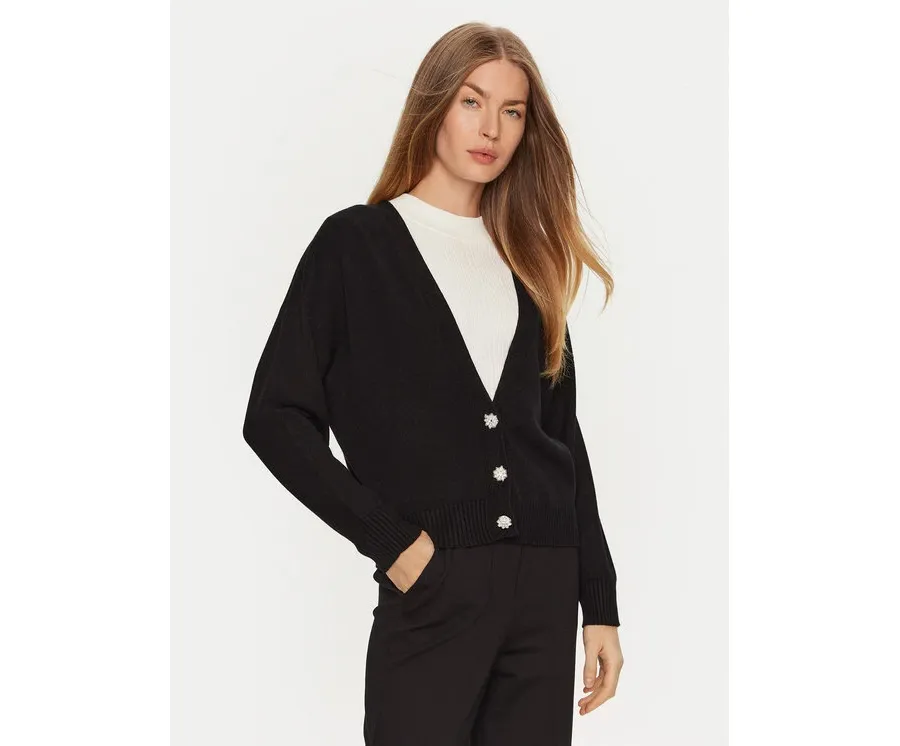 obrazek 1 ViCOLO Kardigan 77036S Czarny Relaxed Fit