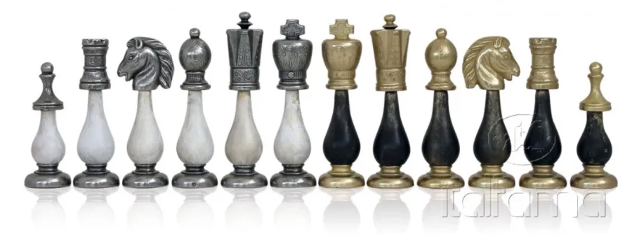 obrazek 1 Włoski elegancki komplet figur szachowych - Italfama