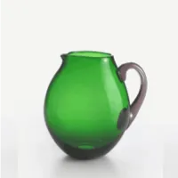 Zdjęcie Atrakcyjny zielony dzbanek ze szkła Murano