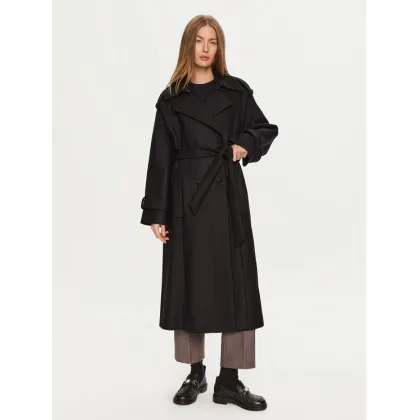 Zdjęcie IVY OAK Płaszcz wełniany Caroline Ann IO111137 Czarny Relaxed Fit