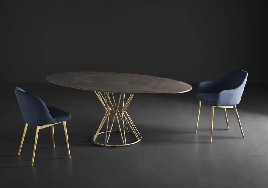 obrazek 5 Designerski stalowy stół Circus, blat ze szkła hartowanego/kamionki porcelanowej - Colico