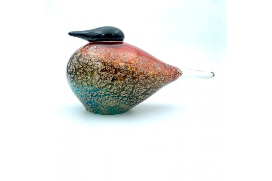 obrazek 1 Fantastyczny ptaszek z włoskiego szkła z serii "Ziemia i Woda" - gustowny upominek na różne okazje