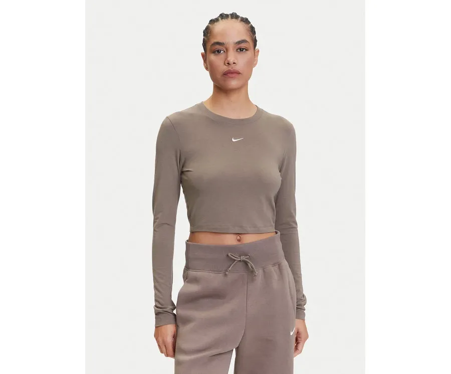 obrazek 1 Nike Bluzka Chill Knit HF5322 Brązowy Regular Fit