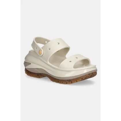 Zdjęcie Crocs klapki Classic Mega Crush Sandal damskie kolor brązowy na platformie 207989.214