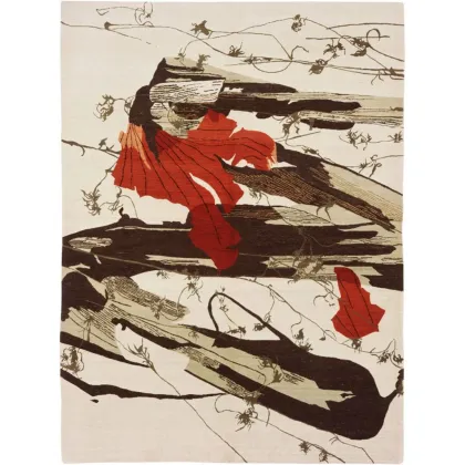 Zdjęcie Wełniany dywan z abstrakcyjnym wzorem