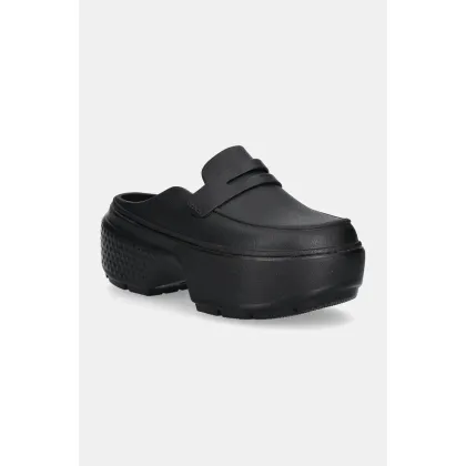 Zdjęcie Crocs klapki Stomp Loafer Clog damskie kolor czarny na platformie 209937