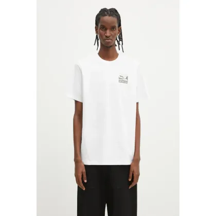 Zdjęcie Columbia t-shirt bawełniany Explorers Canyon męski kolor biały z nadrukiem 2036451.