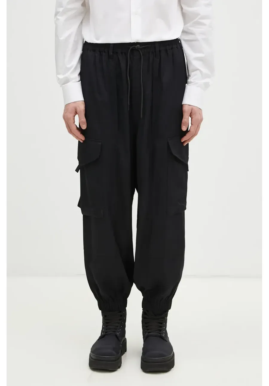 obrazek 1 Y-3 spodnie Rayon Twill Pant męskie kolor czarny w fasonie cargo JN4872
