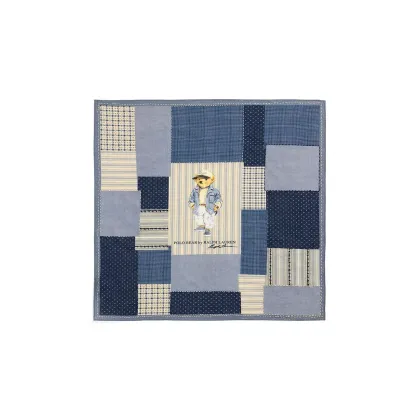 Zdjęcie Polo Ralph Lauren chusta bawełniana męska kolor niebieski wzorzysta 449973181