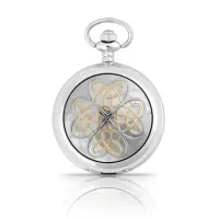 Picture Two-tone quartz pocket watch with a love knot - a stylish gift