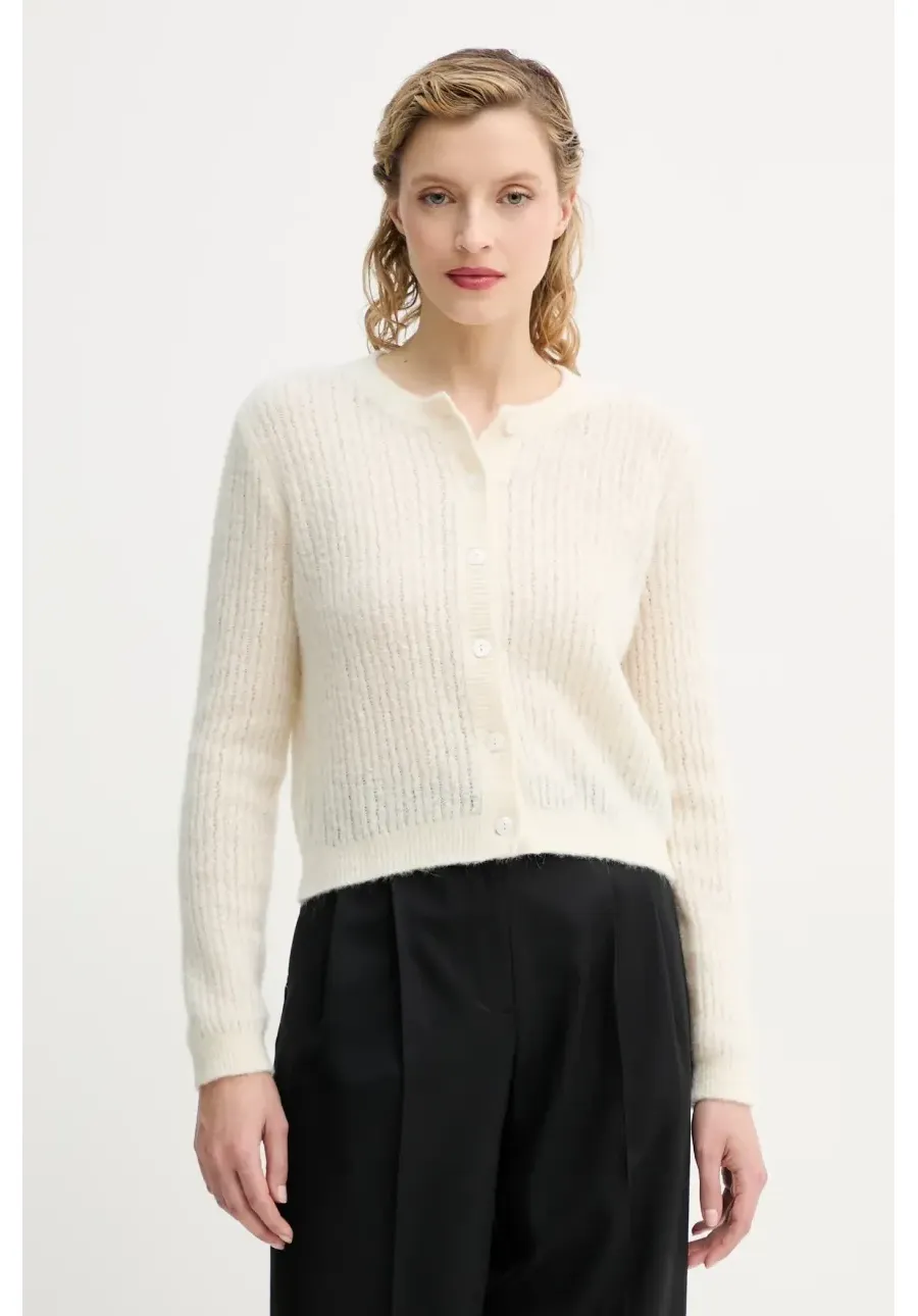 obrazek 1 A.P.C. kardigan z domieszką wełny cardigan milo damski kolor beżowy lekki WPABE.F22246