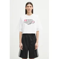 Zdjęcie Fiorucci t-shirt bawełniany Curly Lollipop Logo Cropped Padded damski kolor biały U02SPTSH106CJ01WH01