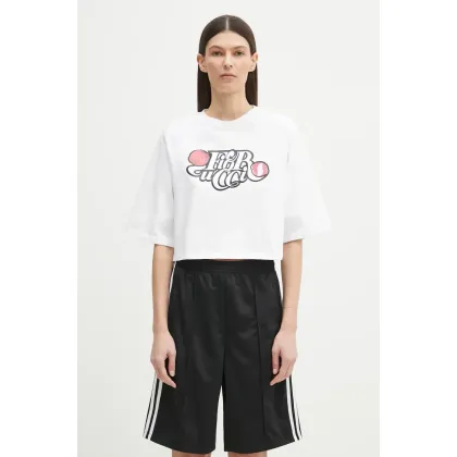 Zdjęcie Fiorucci t-shirt bawełniany Curly Lollipop Logo Cropped Padded damski kolor biały U02SPTSH106CJ01WH01