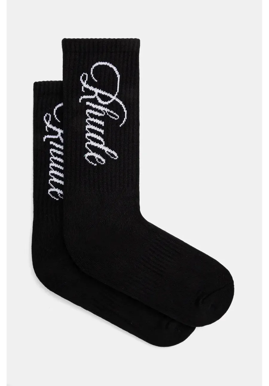 obrazek 1 RHUDE skarpetki Vertical Script męskie kolor czarny RHPS25SO07117