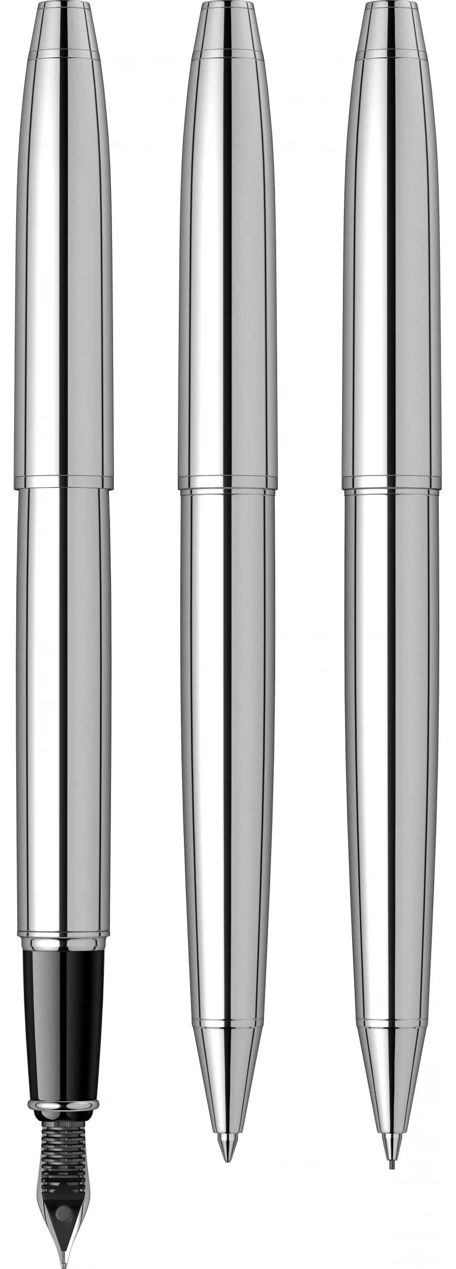 obrazek 3 Zestaw Pióro Wieczne - Długopis - Ołówek Mechaniczny 0.7mm Noble 35 Chrom
