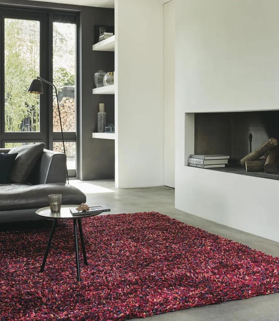 obrazek 2 Elegancki dywan shaggy bordowy - ROCKS 70500