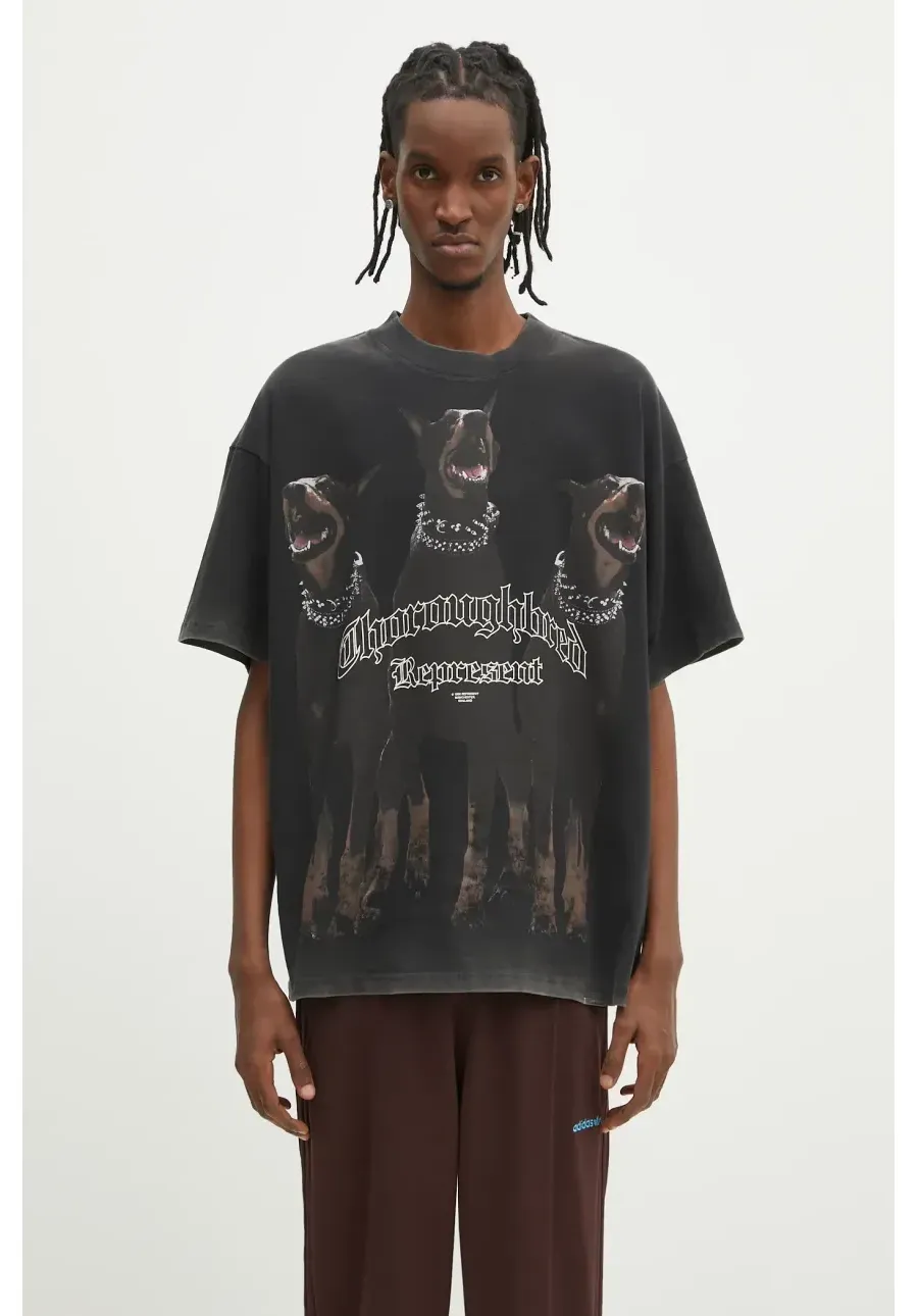 obrazek 1 Represent t-shirt bawełniany Thoroughbred męski kolor czarny z nadrukiem MLM41135.003