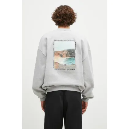 Zdjęcie MKI MIYUKI ZOKU bluza Resort Crewneck Sweat męska kolor szary z nadrukiem RESORT.CREWNECK.SWEAT