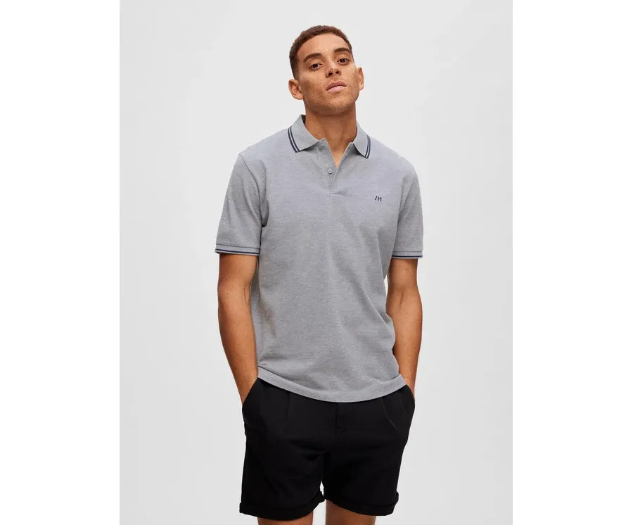 obrazek 1 Selected Homme Polo 16087840 Szary Regular Fit