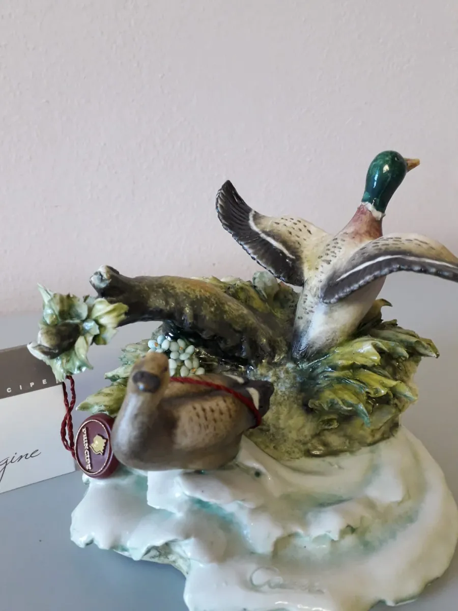 obrazek 2 Stylowa dekoracja z porcelany do domu - figurka kaczek