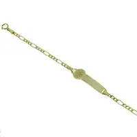 Zdjęcie Dziecięca grawerowana laserowo bransoletka kwiatowa z łańcuszkiem trzy + jedno ogniwo