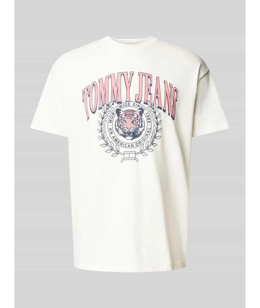 obrazek 1 T-shirt z bawełny z nadrukiem z motywem model ‘VARSITY TIGER’