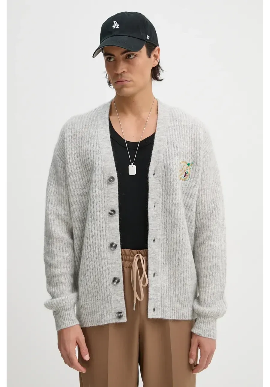 obrazek 1 Drôle de Monsieur kardigan wełniany Le Cardigan D Raisin kolor szary E.CA130.PA021.GY Le Cardigan D Raisin