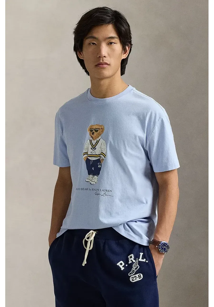 obrazek 1 Polo Ralph Lauren t-shirt bawełniany męski kolor niebieski z nadrukiem 710973137
