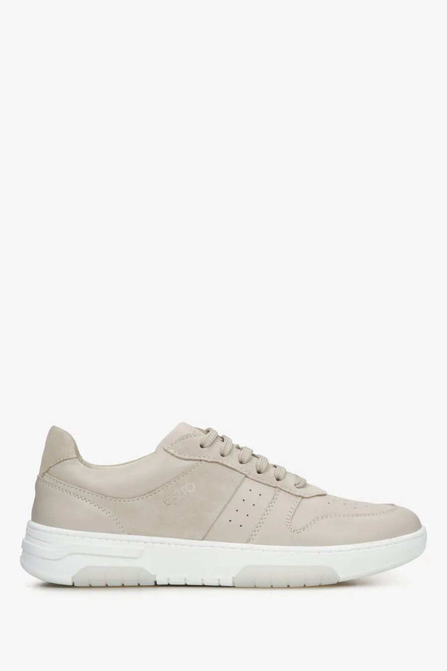 obrazek 1 Estro: Beżowe sneakersy damskie z włoskiej skóry naturalnej