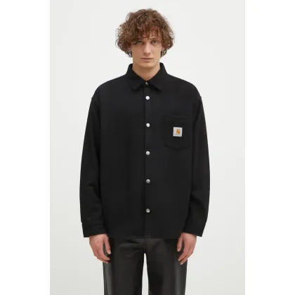 Zdjęcie Carhartt WIP koszula wełniana Torin Shirt Jac kolor czarny relaxed z kołnierzykiem klasycznym I033779.89XX