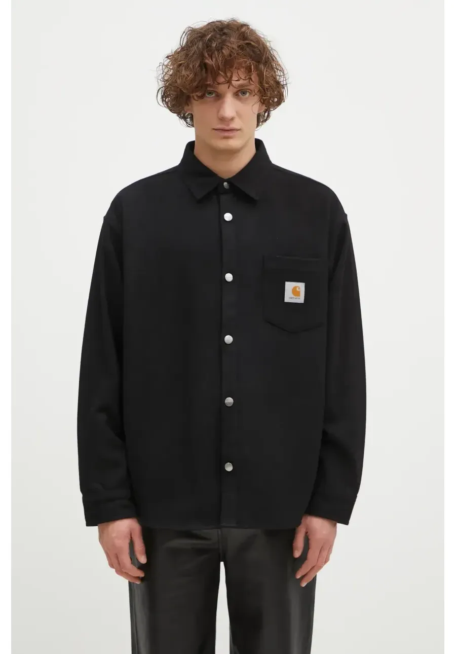 obrazek 1 Carhartt WIP koszula wełniana Torin Shirt Jac kolor czarny relaxed z kołnierzykiem klasycznym I033779.89XX
