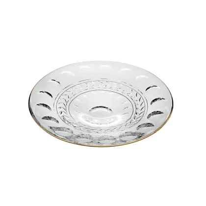 Zdjęcie Stylowy kryształowy talerz z dekoracyjnym ozdobnym reliefem - Vista Alegre