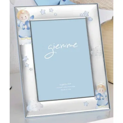 Picture Unique children's photo frame 9x13 cm in pink decorated with angels