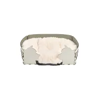 Picture Unique white leather dog bed 45x30xH15 cm