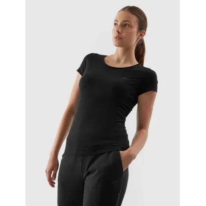 Zdjęcie 4F T-Shirt 4FAW23TTSHF0906 Czarny Slim Fit