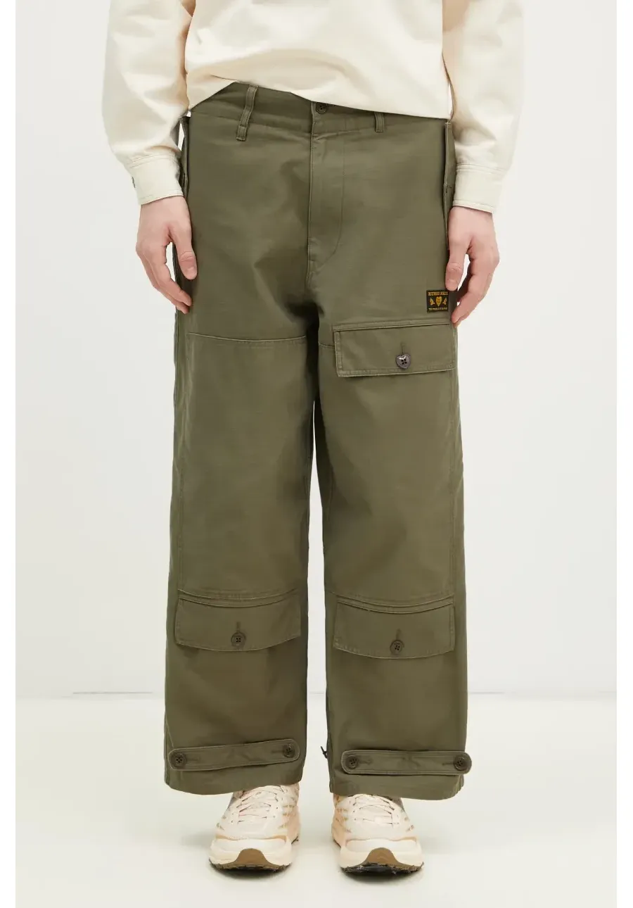 obrazek 1 Human Made spodnie bawełniane Air Force Pants męskie kolor zielony proste HM29PT009