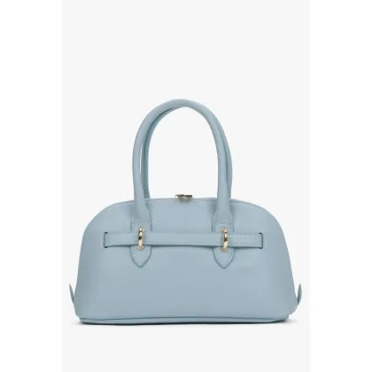 Zdjęcie Estro: Jasnoniebieska torebka damska na ramię z włoskiej skóry naturalnej Premium