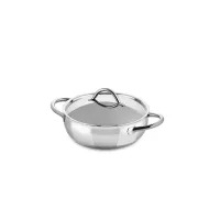Picture Italian flat pot 28 cm with two stainless steel handles