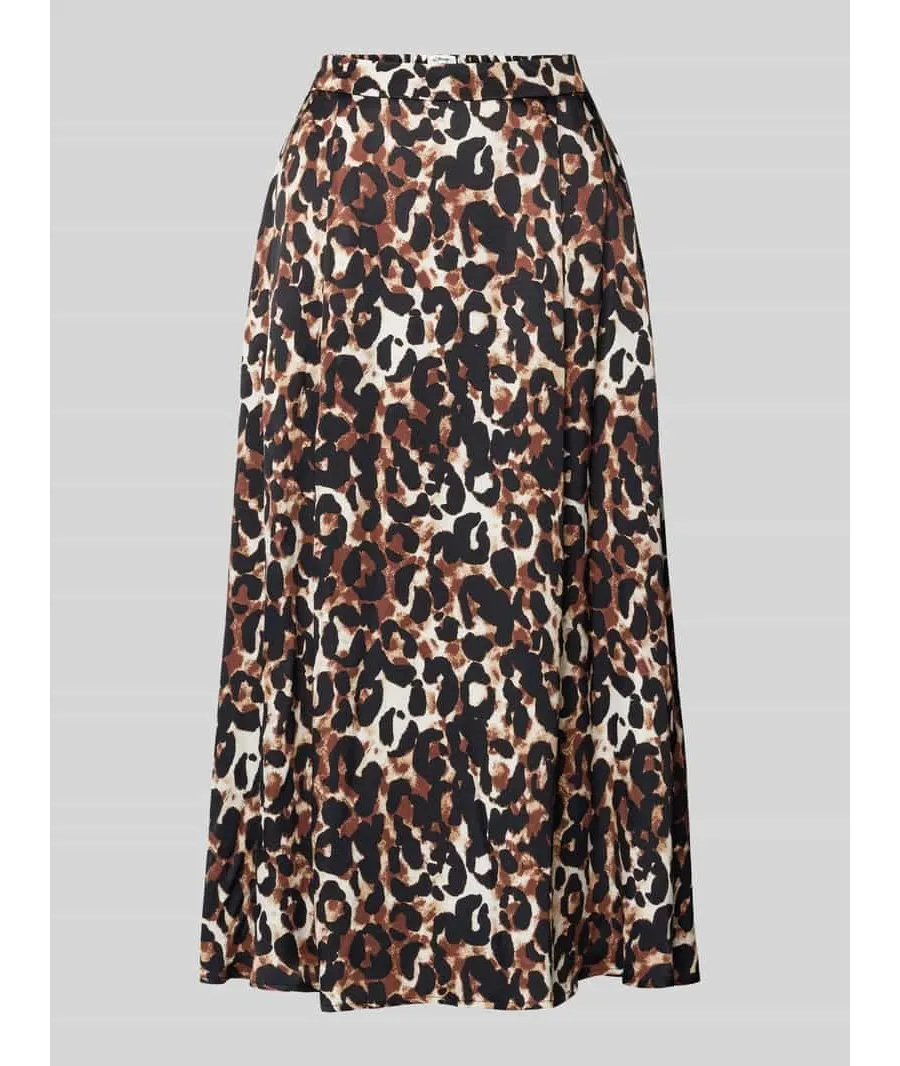 obrazek 1 Spódnica midi o kroju relaxed fit z czystej bawełny z nadrukiem w panterkę