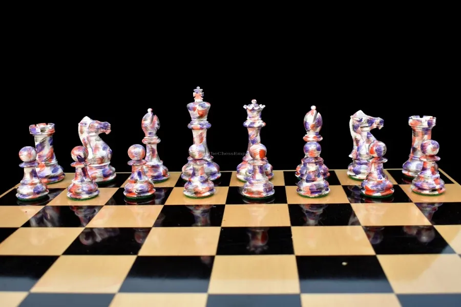 obrazek 5 Oryginalne fioletowo-białe figury do królewskiej gry - The Chess Empire