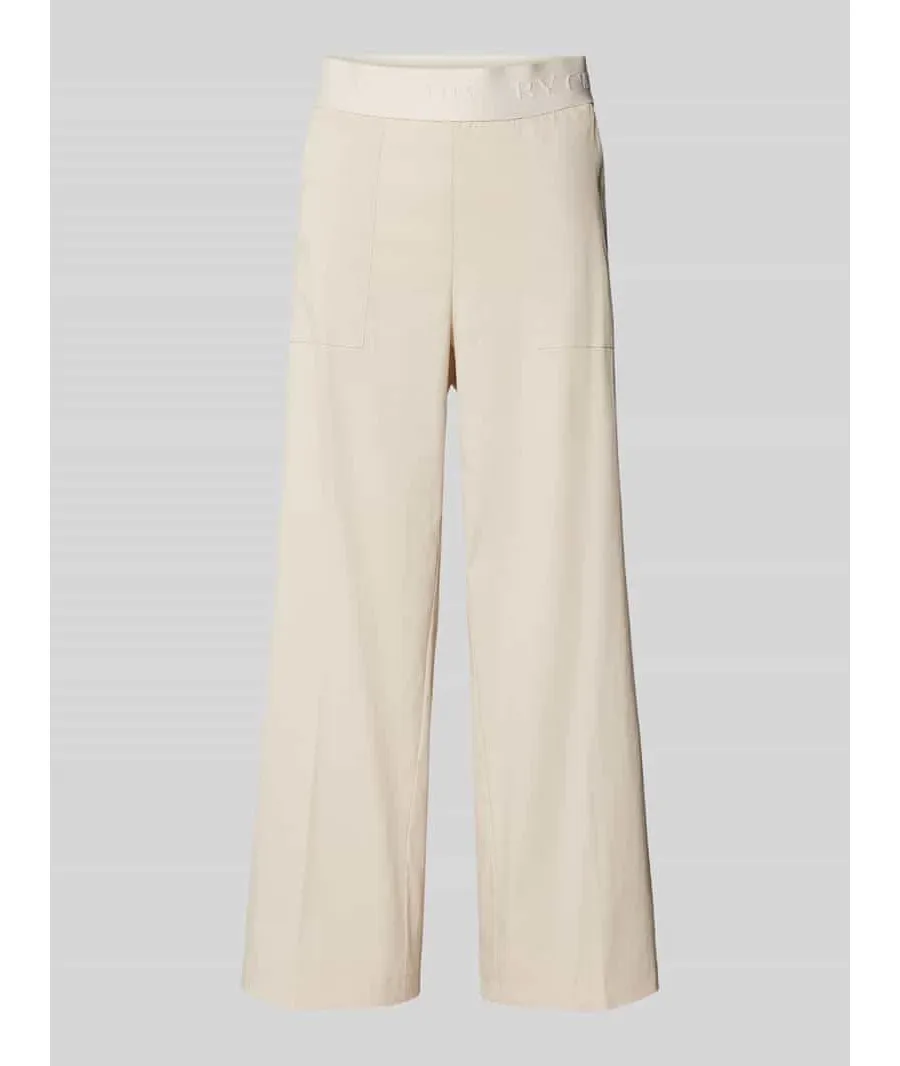 obrazek 1 Spodnie materiałowe z szeroką nogawką i paskiem z logo model ‘CAMERON UTILITY’