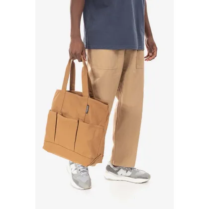 Zdjęcie Gramicci spodnie bawełniane Loose Tapered Pant kolor beżowy szerokie medium waist G103.OGT-KREMOWY