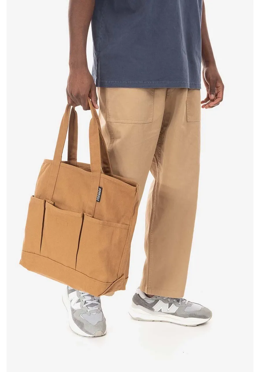 obrazek 1 Gramicci spodnie bawełniane Loose Tapered Pant kolor beżowy szerokie medium waist G103.OGT-KREMOWY