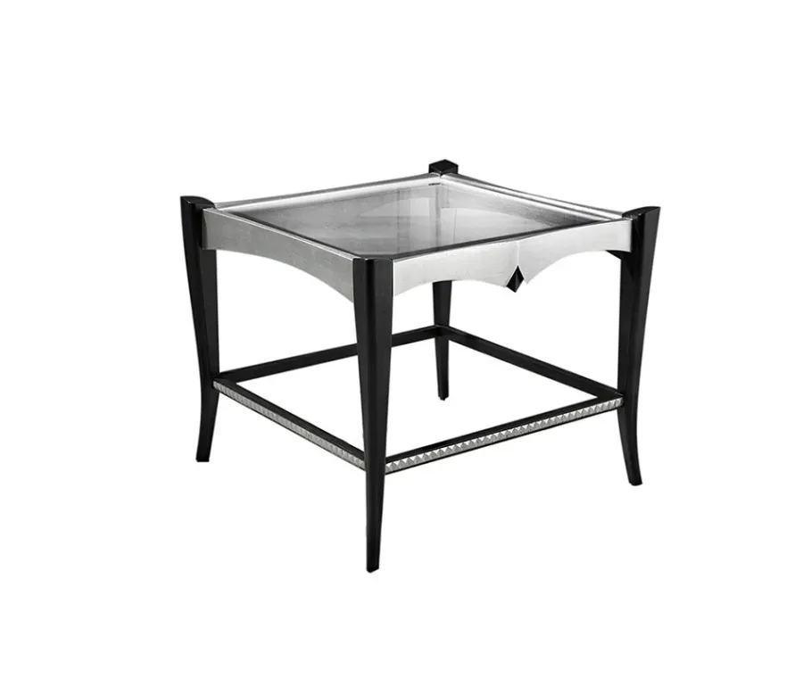 obrazek 1 Stylowy stolik DURBAN - srebro, heban - Collecion Alexandra