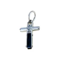 Picture Italian gold and ceramic cross with a diameter of 0.02