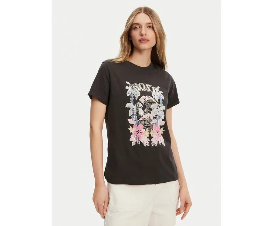 obrazek 1 Roxy T-Shirt ERJZT05911 Szary Regular Fit